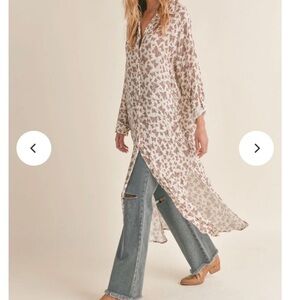 Sadie & Sage Button Down Butterfly Print Shirt Dress NWT